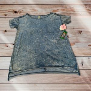 GREENTEA NEW NWT Denim Blue Burnout Stretch Velvet